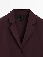 Semi-textured blazer with belt