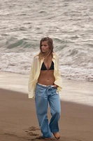 TRF FLOWY DRAWSTRING DENIM PANTS