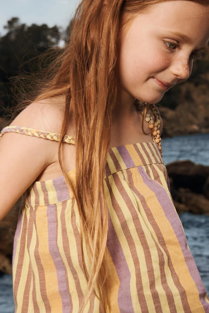 STRIPED COTTON LINEN TOP LIMITED EDITION