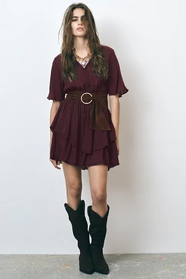 LACE TRIM MINI DRESS