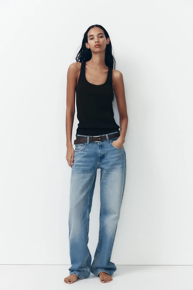 JEAN TRF COUPE LARGE À TAILLE MI-HAUTE