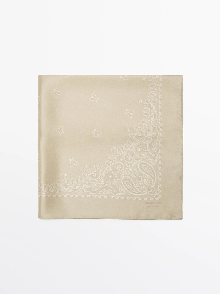 Bandana à imprimé cachemire 100 % soie