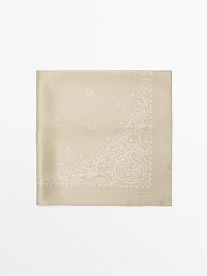 Bandana à imprimé cachemire 100 % soie