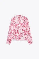 RUFFLED PRINT BLOUSE