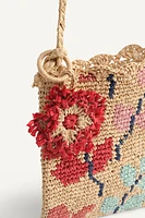 RAFFIA EFFECT CROSSBODY BAG