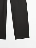 Pantalon straight taille basse fluide
