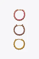 3-PACK OF WOVEN JEWEL BRACELETS