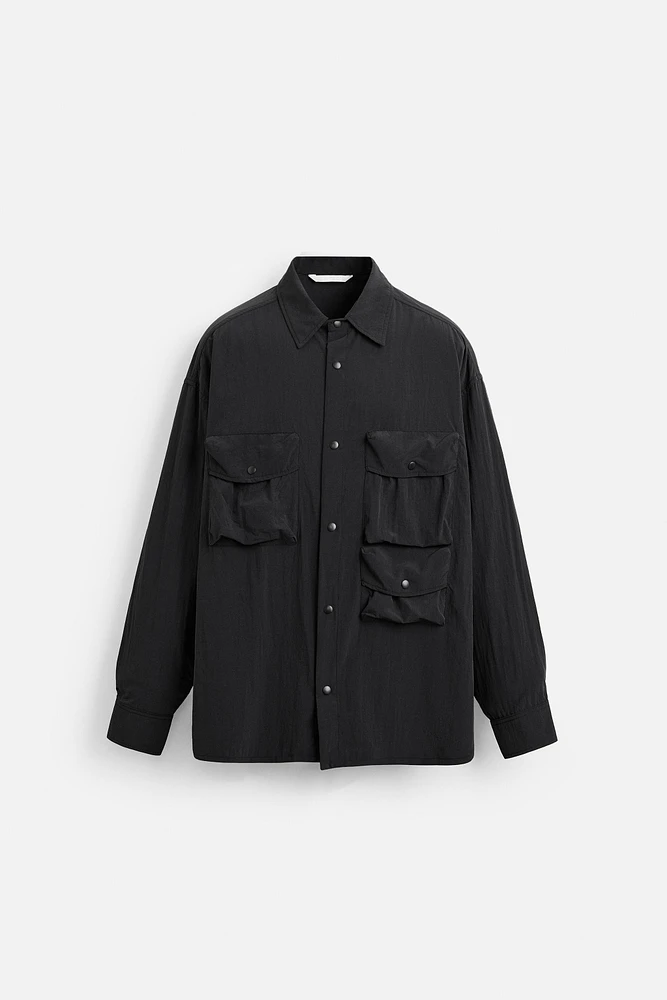 FLOWY UTILITY POCKET SHIRT