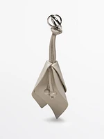 Nappa leather flower keyring