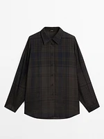 Long check overshirt