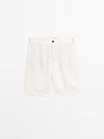100% linen Bermuda shorts
