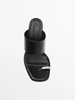 High-heel sandals with ring detail
