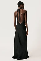ROBE SATINÉE À ENCOLURE AMÉRICAINE 50E ANNIVERSAIRE