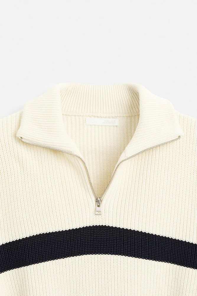 BASIC QUARTER-ZIP SWEATER