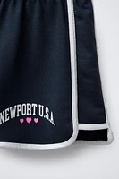 VARSITY PRINTED PLUSH SHORTS