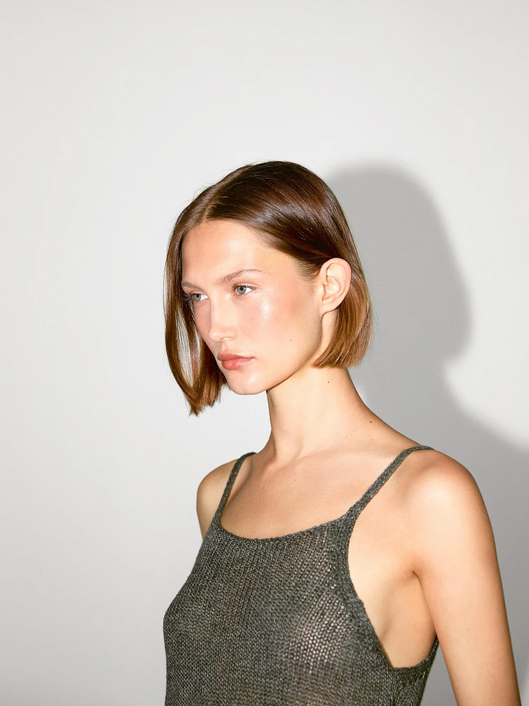 Faded strappy knit top