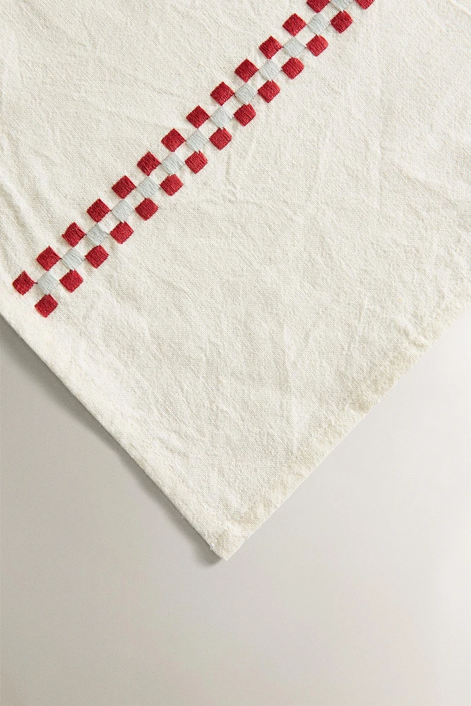 NAPPE COTON BRODERIE MULTICOLORE