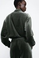 BLOUSON BOMBER EN VELOURS