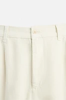 RELAXED FIT PLEATED PANTS