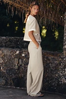 STRAIGHT LEG LINEN PANTS