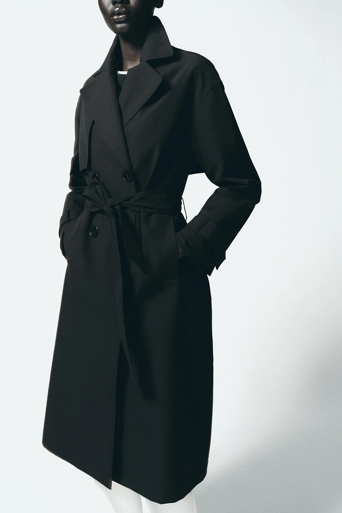 WATER REPELLENT BELTED TRENCH COAT