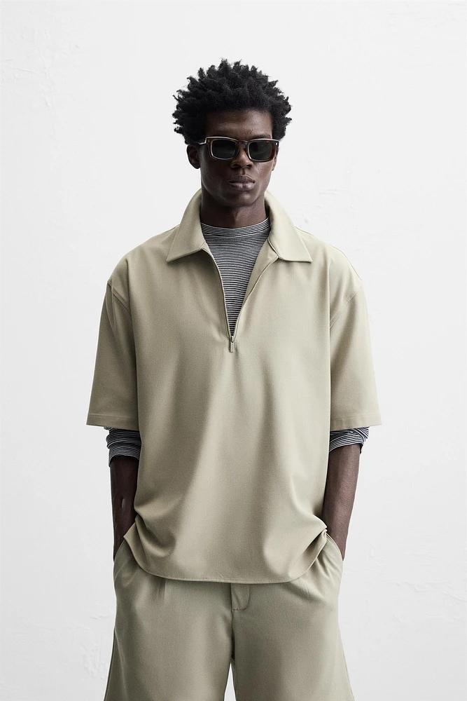 TECHNICAL ZIP POLO SHIRT