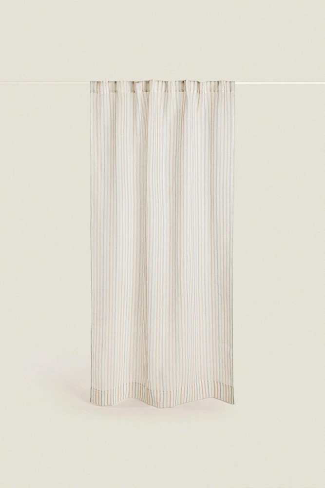 LOW OPACITY MULTICOLORED STRIPED CURTAIN
