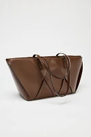 LONG WOVEN SHOPPER BAG
