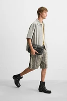 ANIMAL PRINT CARPENTER POCKET SHORTS