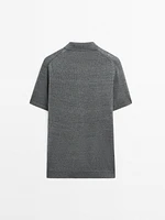 100% linen knit polo shirt