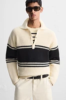 LIMITED EDITION STRIPED KNIT POLO SHIRT