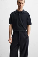 WASHED PIQUÉ TEXTURED POLO SHIRT