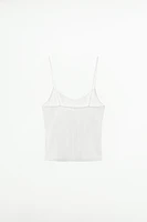 LACE TRIM POINTELLE TOP