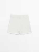 Cotton blend knit shorts