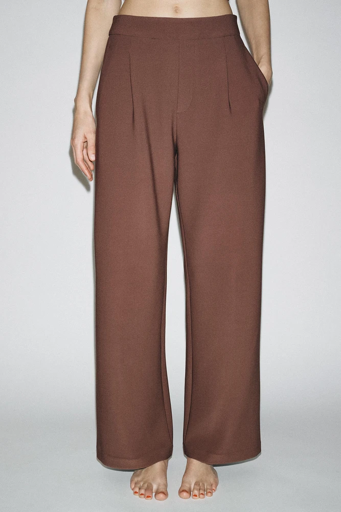 WIDE LEG CREPE PANTS