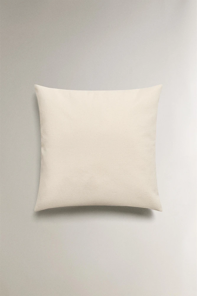 THROW PILLOW COVER WITH FLORAL EMBROIDERY