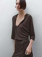 Flowing cape-style polo shirt
