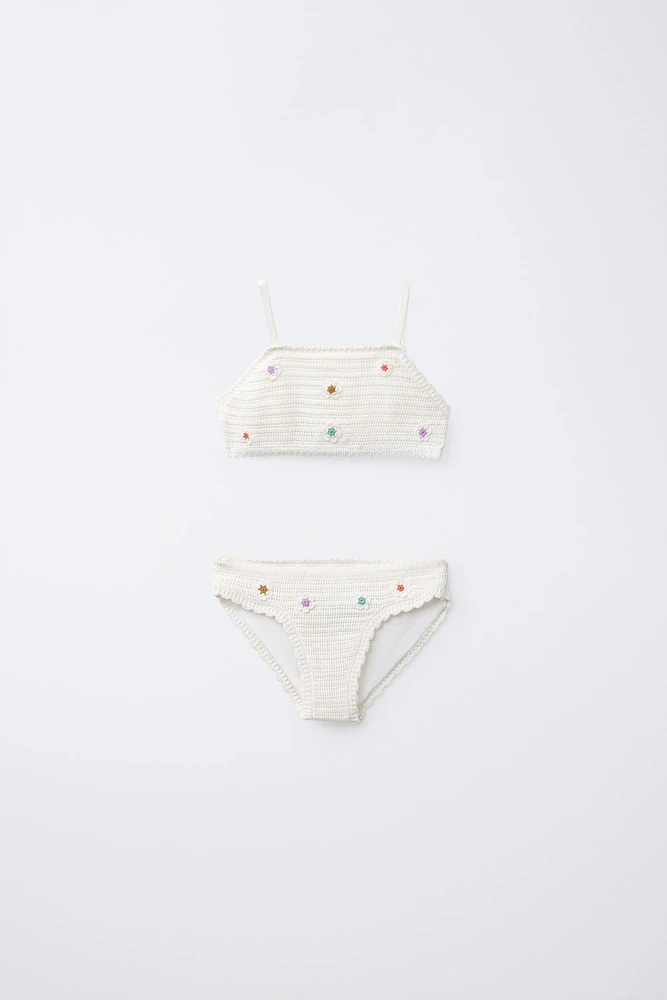 6-14 ANS/ BIKINI CROCHET FLEURS