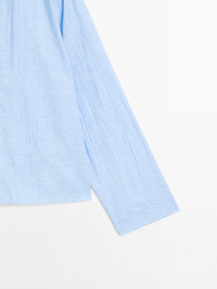 Blouse lin coutures apparentes