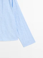 Blouse lin coutures apparentes