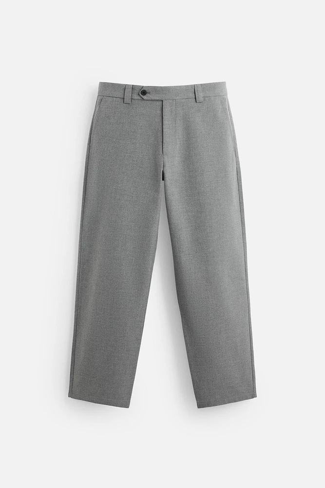 TEXTURED STRAIGHT FIT PANTS
