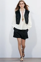 SPARKLY FAUX SUEDE VEST