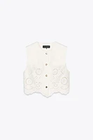 EMBROIDERED EYELET VEST TOP