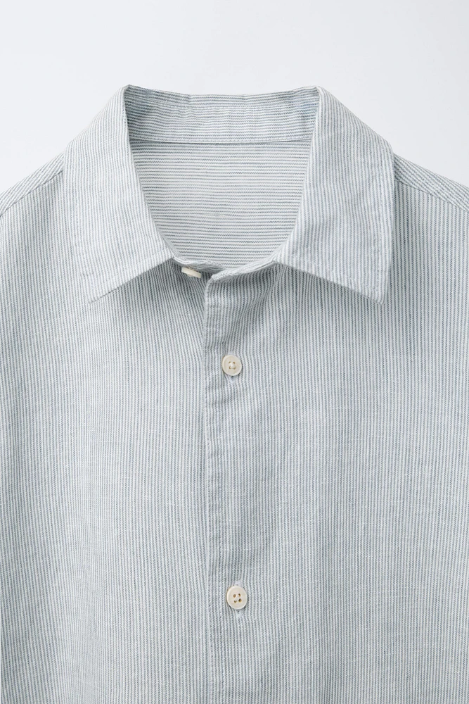STRIPED LINEN BLEND SHIRT
