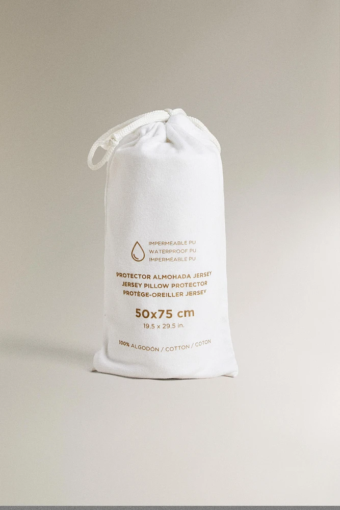 WATERPROOF COTTON JERSEY PILLOW PROTECTOR