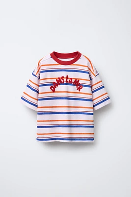 STRIPED TOWEL EFFECT T-SHIRT