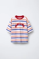 STRIPED TOWEL EFFECT T-SHIRT