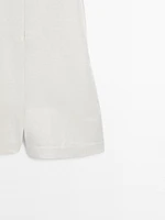Linen blend short jumpsuit