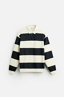 CONTRAST COLLAR POLO SWEATSHIRT
