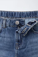 BERMUDA EN DENIM AMPLE À INSCRIPTION
